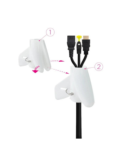Nanocable Organizador cables flex. 25mm 3 M Blanco