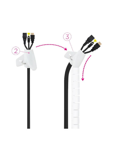 Nanocable Organizador cables flex. 25mm 3 M Blanco