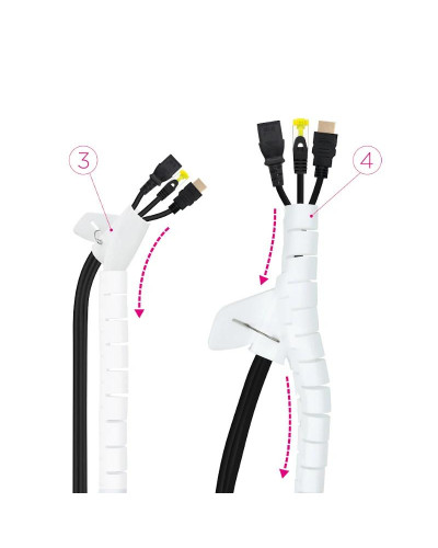 Nanocable Organizador cables flex. 25mm 3 M Blanco
