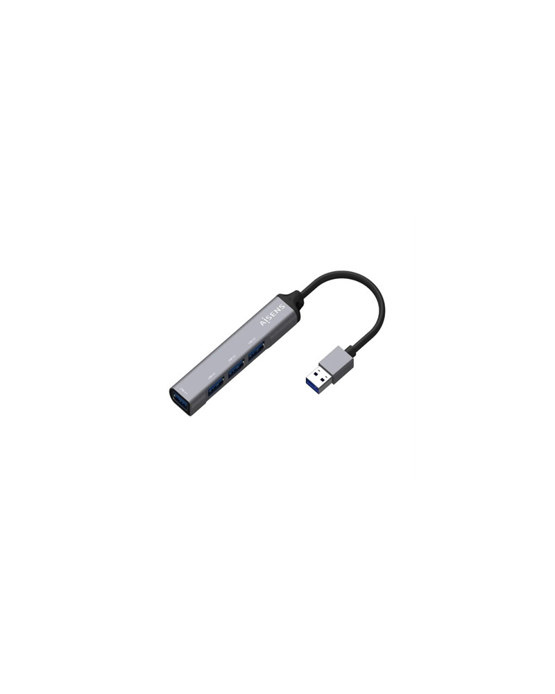 Aisens Hub USB 3.0 tipo A/M-4xtipo A/H gris 10cm