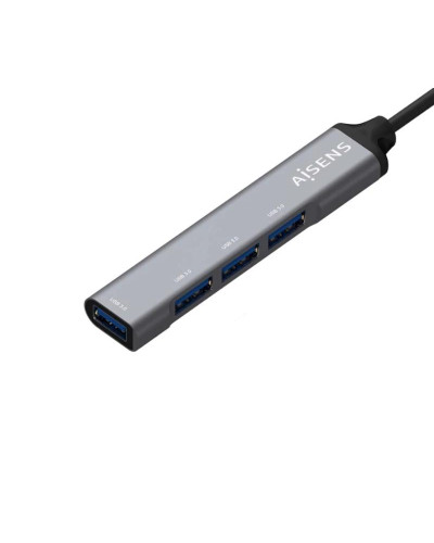 Aisens Hub USB 3.0 tipo A/M-4xtipo A/H gris 10cm