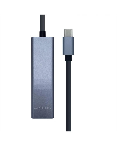 Aisens Conversor USB 3.1 Ethernet + 3 USB3.0 gris