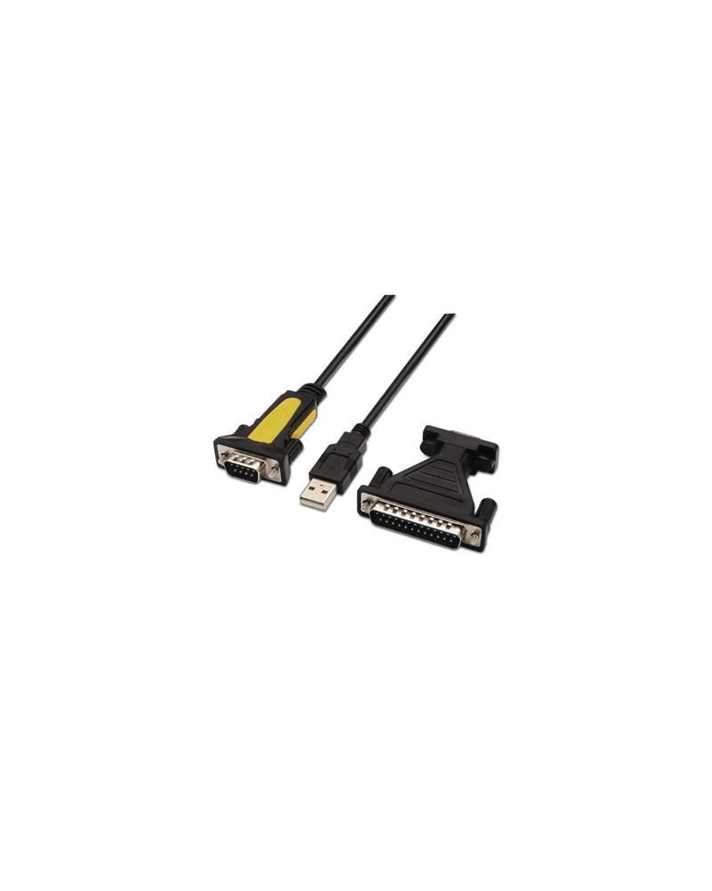 Aisens Conversor USB A/M-RS232 DB/9M/25M negr 1.8m