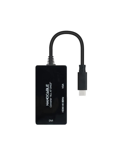 Nanocable Conversor USB-C a HDMI/DVI/VGA 20 cm