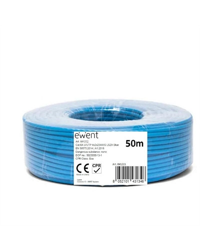 Ewent Bobina Cable Red CAT6A U/UTP,LSZH,50m