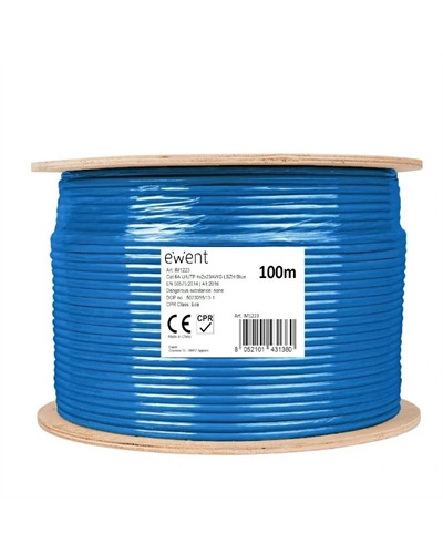 Ewent Bobina Cable Red CAT6A U/UTP,LSZH,100m