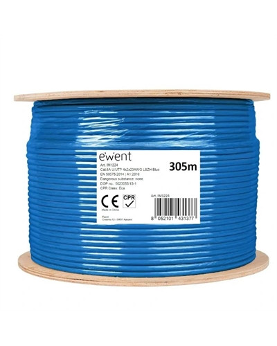 Ewent Bobina Cable Red CAT6A U/UTP,LSZH,305m