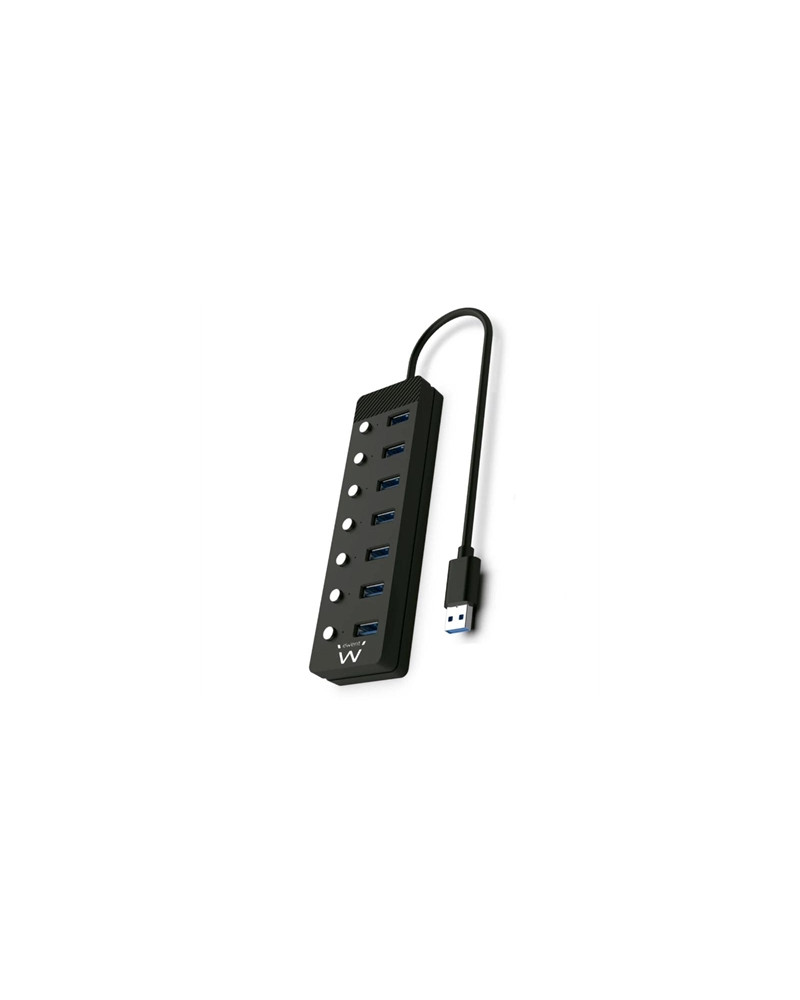 EWENT Hub usb-usb-c 7 ptos interruptor c/alimen.