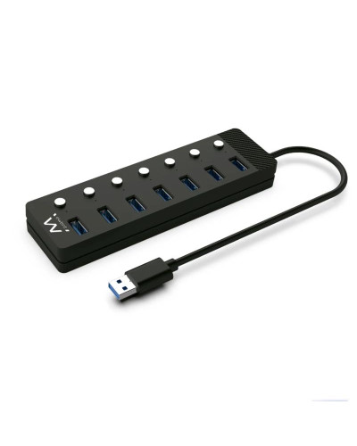 EWENT Hub usb-usb-c 7 ptos interruptor c/alimen.