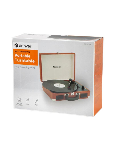 Denver VPL-120 Tocadiscos USB Marron