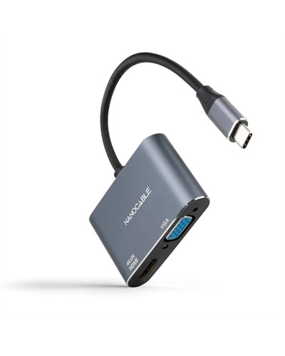 Nanocable Conversor USB-C/M a HDMI-VGA/H 15 cm