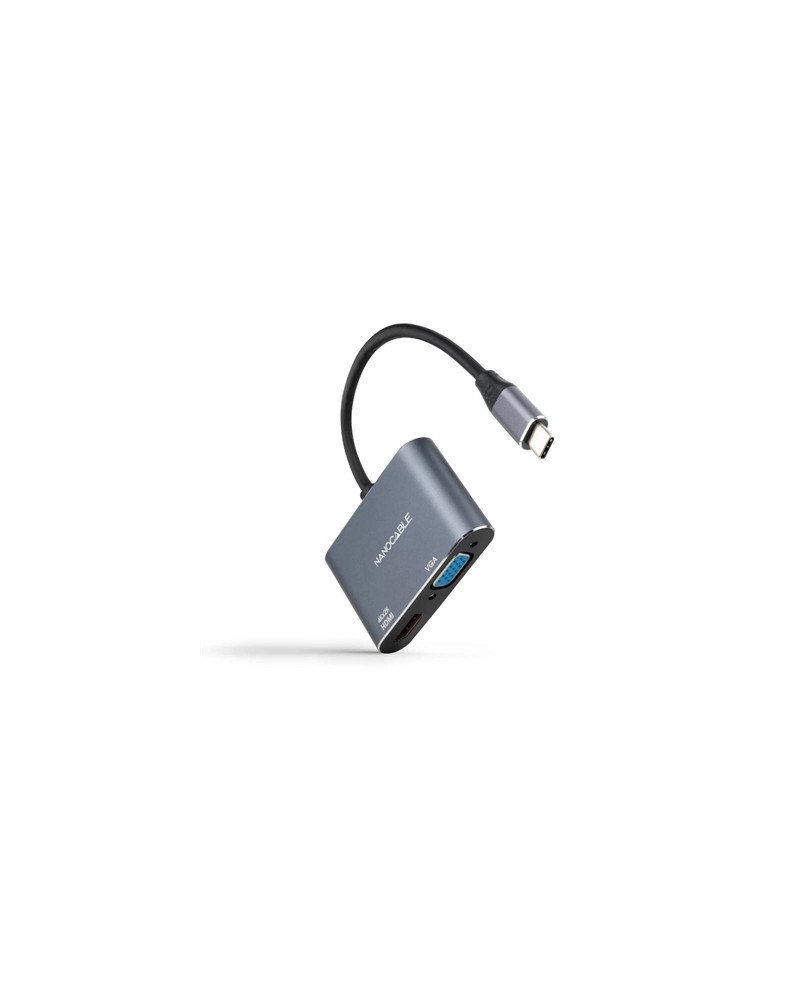 Nanocable Conversor USB-C/M a HDMI-VGA/H 15 cm