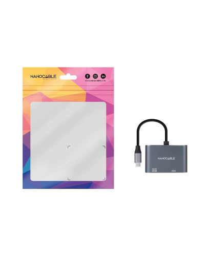 Nanocable Conversor USB-C/M a HDMI-VGA/H 15 cm