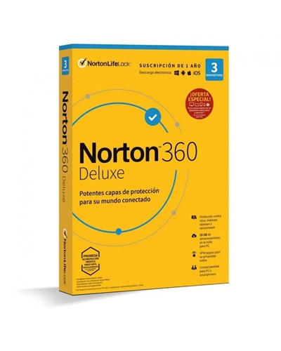 NORTON 360 Deluxe 25GB ES 1us 3 dispositivos 1A