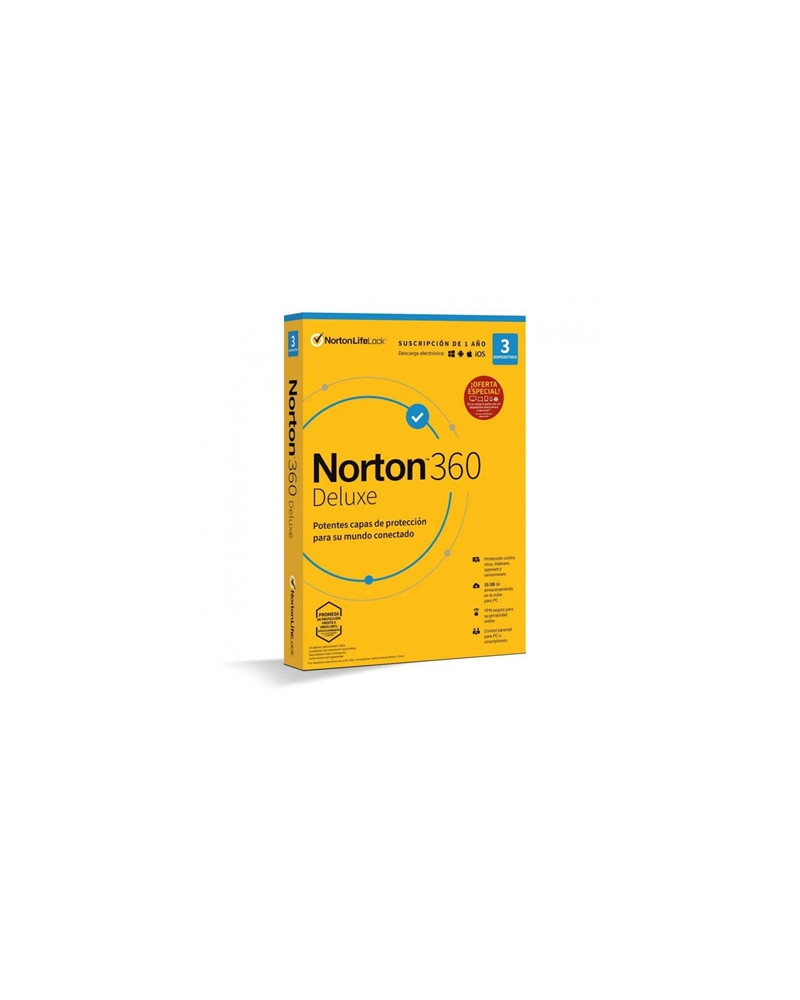 NORTON 360 Deluxe 25GB ES 1us 3 dispositivos 1A