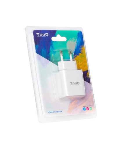 Tooq Cargador pared USB-C PD3.0 20W Blanco