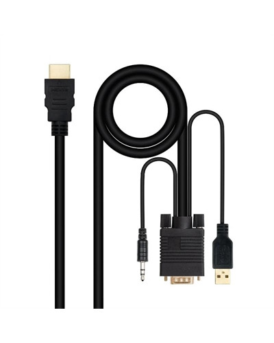 Nanocable Conversor HDMI a VGA-Jack-UBS, 1.8 m