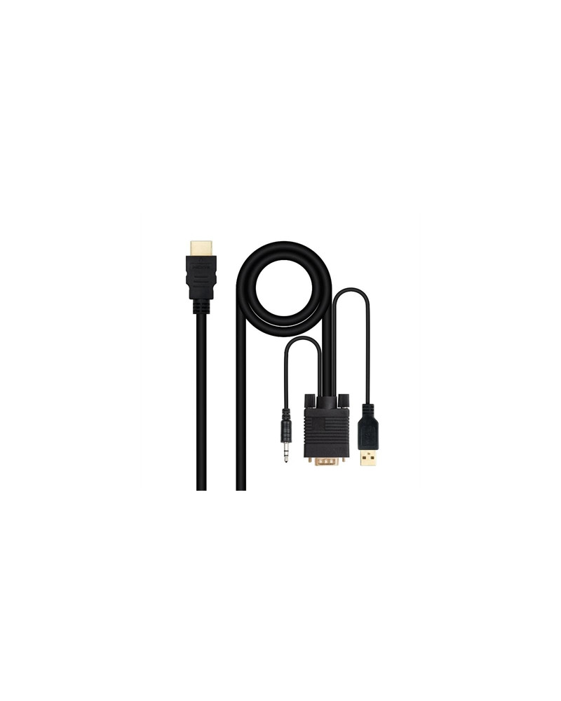 Nanocable Conversor HDMI a VGA-Jack-UBS, 1.8 m