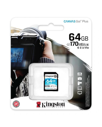 Kingston Canvas Go! Plus SD 64GB class 10 U3 V30