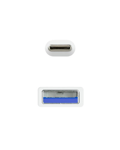 Nanocable Cable USB 3.1 Gen2 USB-C/A 0,5 M Blanco