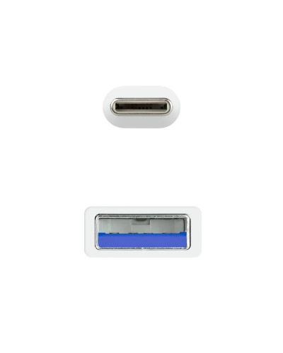Nanocable Cable USB 3.1 Gen2 USB-C/A 1 M Blanco