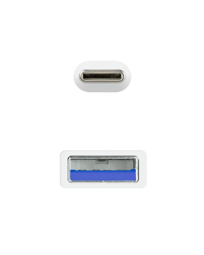 Nanocable Cable USB 3.1 Gen2 USB-C/A 2 M Blanco
