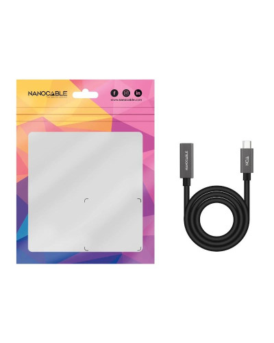 Nanocable Cable USB 3.2 Gen2 USB-C M/H 1 M Negro
