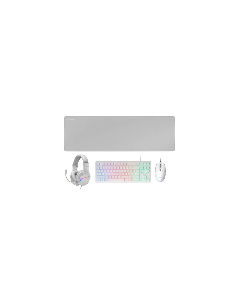 MARS GAMING Combo Gaming MCP-RGB3W 4EN1 BlancO