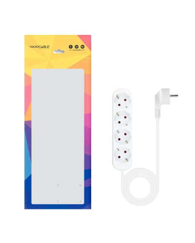 Nanocable Regleta de Enchufes 4 Tomas 1.4 m Blanco