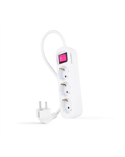 Nanocable Regleta 3 Tomas Interruptor Blanco