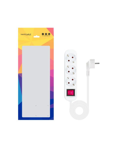 Nanocable Regleta 3 Tomas Interruptor Blanco