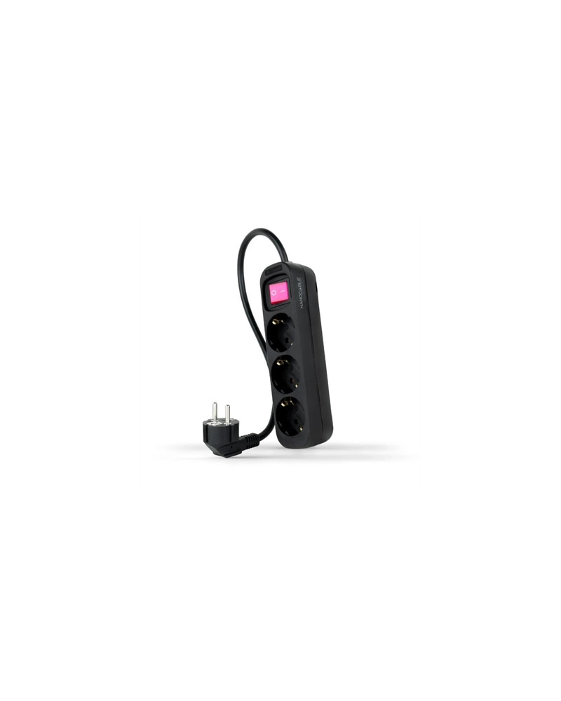 Nanocable Regleta 3 Tomas Interruptor Negro
