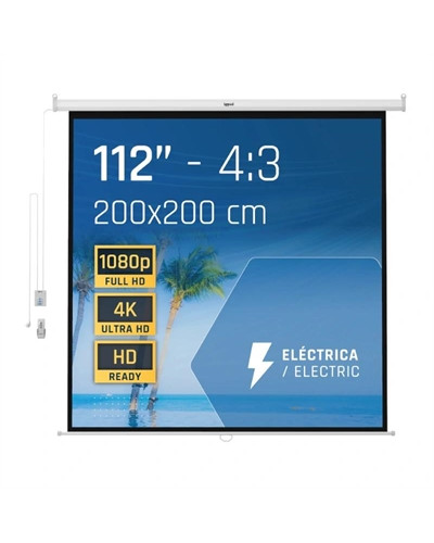 iggual Pantalla eléctrica 4:3 112" 200x200 cm