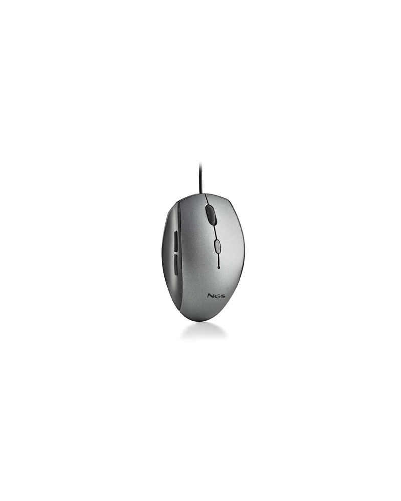 NGS WIRED ERGO SILENT MOUSE + USB TYPE C ADAP GRAY