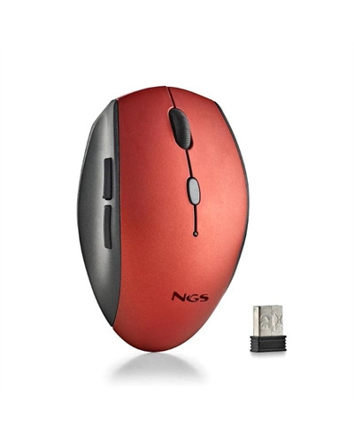 NGS RATON INALAMBRICO CON TECLAS SILENCIOSAS ROJO