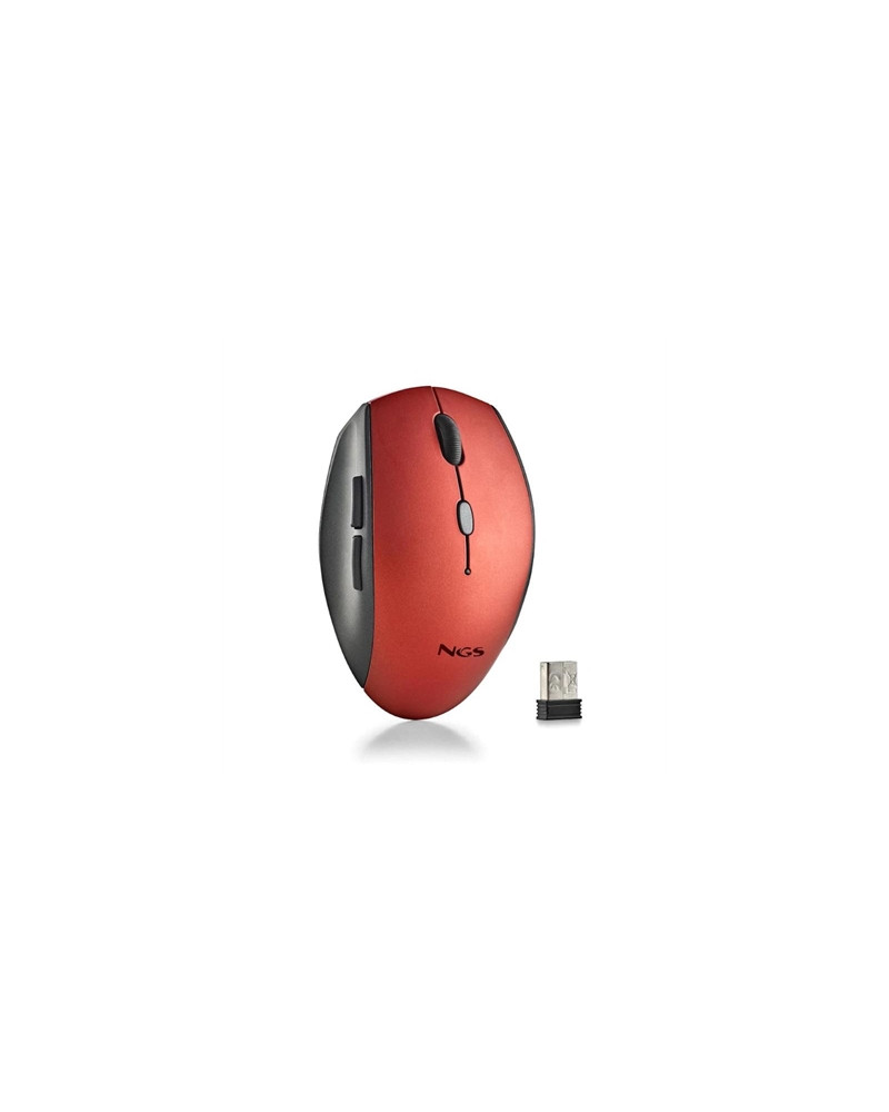 NGS RATON INALAMBRICO CON TECLAS SILENCIOSAS ROJO