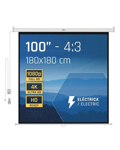 iggual Pantalla eléctrica 4:3 100" 180x180 cm