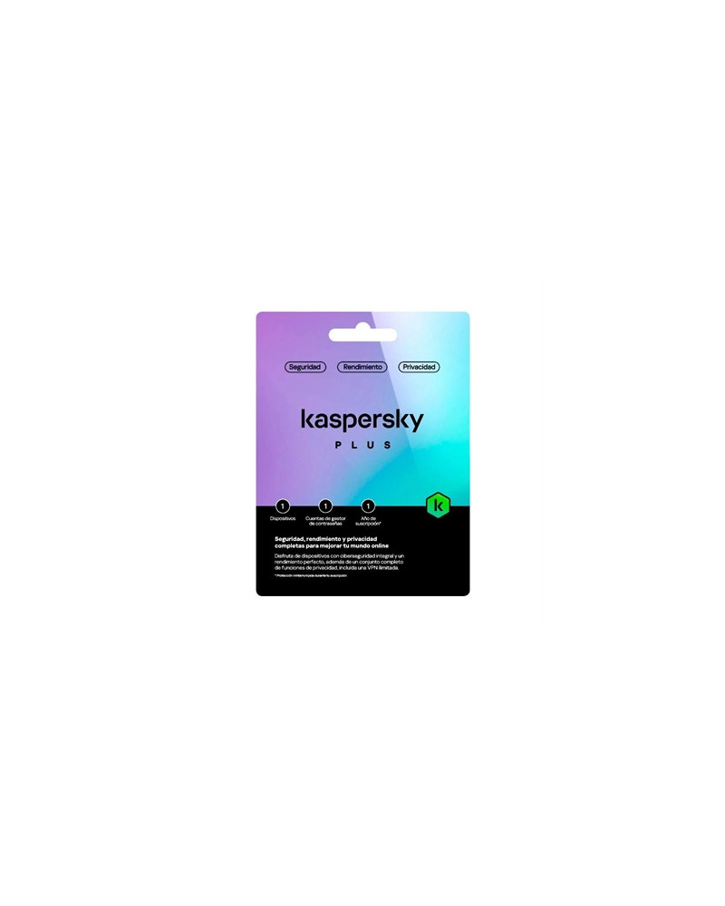 Kaspersky Plus  1L/1A+ regalo tarj.Monedero