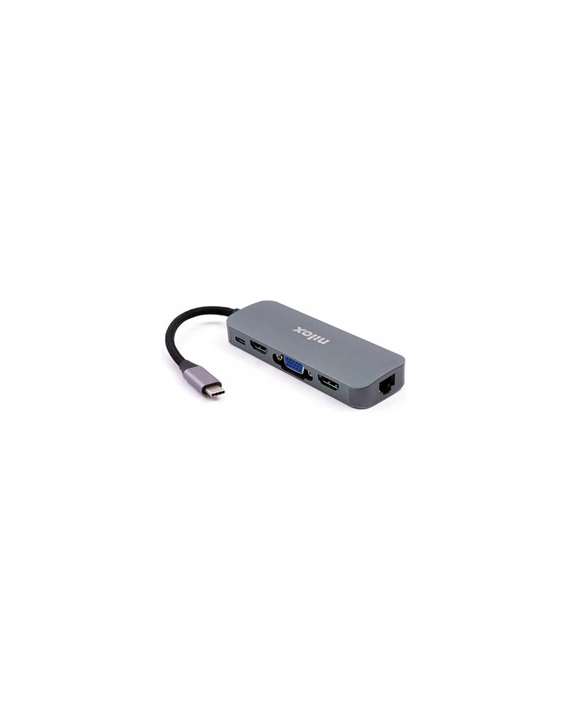 Nilox Hub Type-C 3xUSB 2xHDMI VGA USB-C RJ45