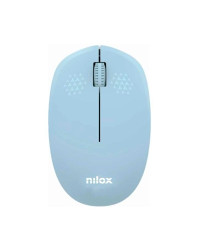Nilox Ratón Wireless, 1000 DPI, 3 botones, Azul