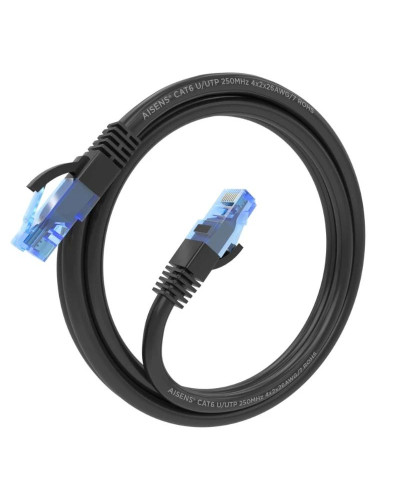 Aisens Cable RJ45 Cat.6 UTP AWG26 CCA Negro 2.0M