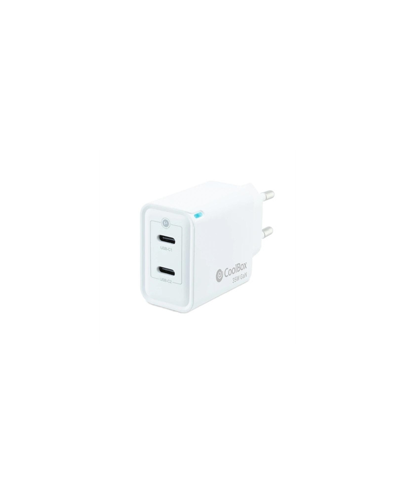 Coolbox Cargador Gan 35W USB-C/USB-C PARED