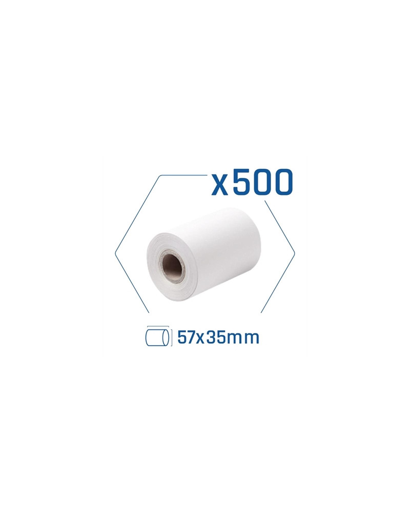 Pack 500 rollos papel térmico datáfono 57x35 mm