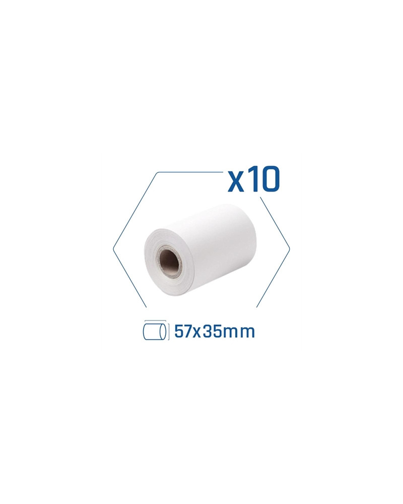 iggual Pack 10 rollos papel térmico datáfono 57x35