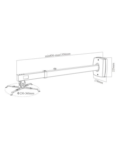 approx! Soporte de Pared  ext. 85-135 cm