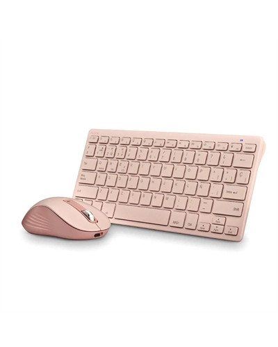 NGS KIT TECLADO Y RATON MULTIFUNCION RECARG ROSA