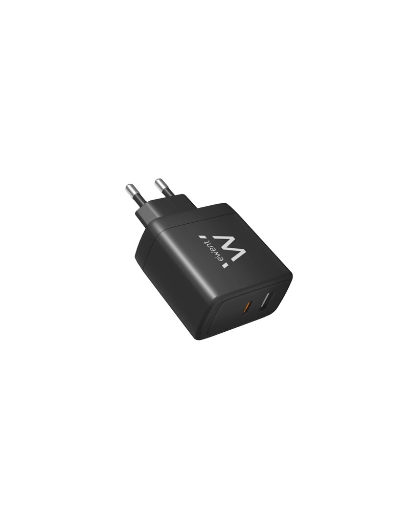 Ewent Cargador Rapido USB-A Y USB-C, GanFast, 65W