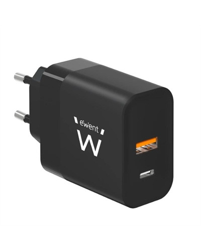 Ewent Cargador Rapido USB-A Y USB-C  GanFast 45W