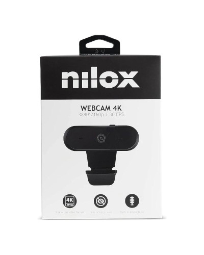 Nilox Webcam 4k, Enfoque Auto Negro