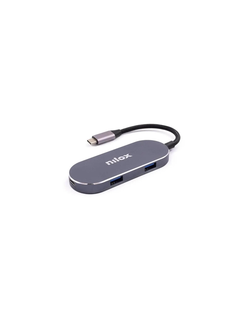 Nilox Mini dockstion usb-c HDMI, 5 EN 1, Plata